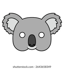 koala mask party carnival celebration flat color vector illustration template design
