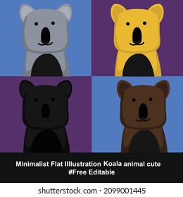 Carácter minimalista de diseño plano de Koala
