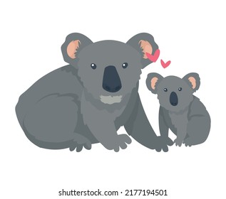 Koala Mother And Baby Character