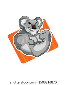 Koala muscle in mascot vector