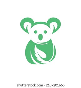 Koala Nature Leaf Logo Design