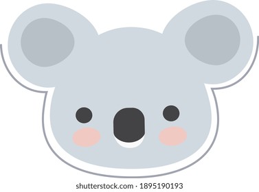 Koala neutral face icon. Australian animal vector design. 