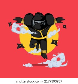 koala ninja vector illustration, koala cartoon vector, animal vector