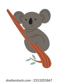 Koala On Brunch Vector Illustration