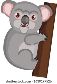 Koala on a tree. Illustration made in support of Australia