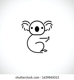 Koala outline logo icon. Australian animal for web and design. Vector illustration