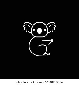 Koala outline logo icon. Australian animal for web and design. Vector illustration