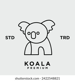 Koala outline logo icon. Australian animal for web and design template
