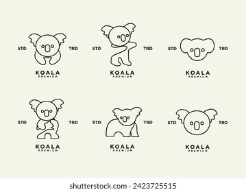 Koala outline logo icon. Australian animal for web and design template