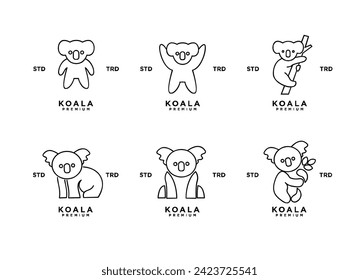 Koala outline logo icon. Australian animal for web and design template