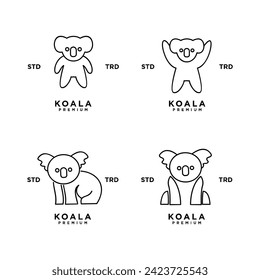 Koala outline logo icon. Australian animal for web and design template