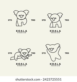 Koala outline logo icon. Australian animal for web and design template