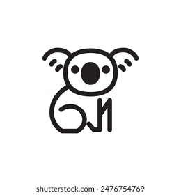 Koala outline logo icon. Australian animal for web and design. Vector illustration