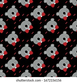Koala pattern, illustration, vector on white background.
