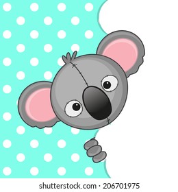 Koala peeking out from behind the clouds 