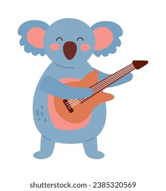 koala playing guitar vector isolated