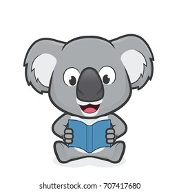 Koala reading a book