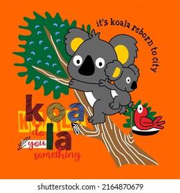 Diseño vectorial de dibujos animados de Koala renacido