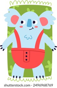 Koala Resting On Beach Mat Vector Illustration