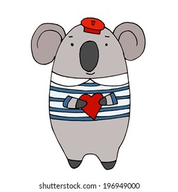Koala sailor mascot vector illustration