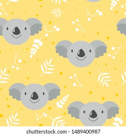 koala seamless pattern. vector illustration