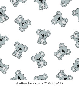 Koala seamless pattern. Vector illustration.