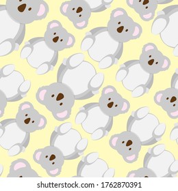 Koala seamless repeat pattern. Good for wallpaper, clothing, wrapping, fabric use or textile.
