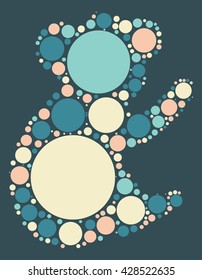 koala shape design by color point