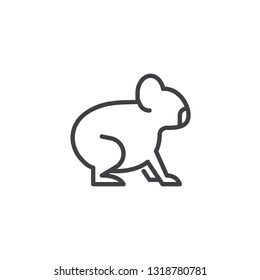 Koala side view line icon. linear style sign for mobile concept and web design. Koala bear outline vector icon. Marsupial animal symbol, logo illustration. Pixel perfect vector graphics