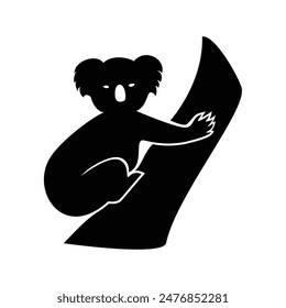 koala silhouette design. Australia animal sign and symbol.