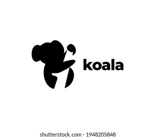 Koala silhouette logo vector icon illustration