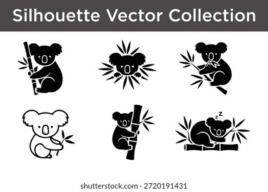 Koala-Silhouette, Vektorgrafik einzeln auf weißem Hintergrund