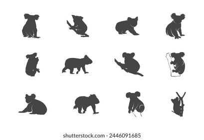 Koala Silhouetten, Koala Bär Silhouette