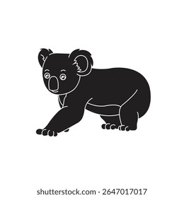 koala silhoutte vector art design