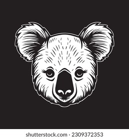 Koala simple black silhouette logo vector icon 
