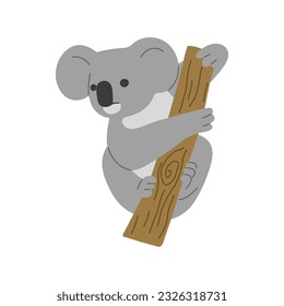 Koala Single 1 cute on a white background, vector illustration