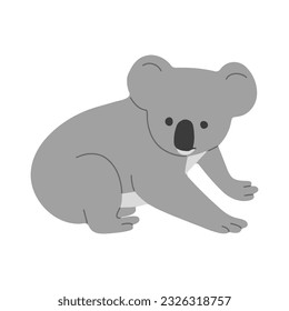 Koala Single 4 lindo en el fondo blanco, ilustración vectorial