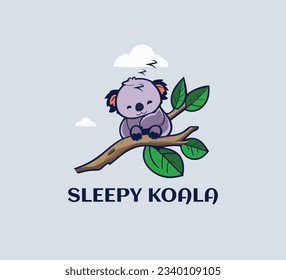 koala sleepy vector art design 