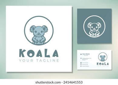 Koala smart animal, education logo, kids child cute character