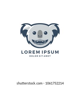 koala smile head logo vector