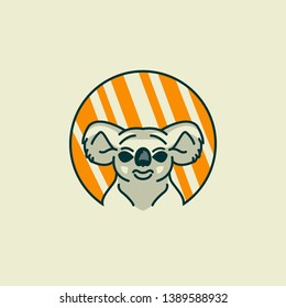 koala smile logo template vector