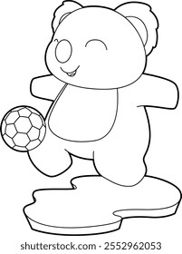 Koala Jugador de fútbol Fútbol Animal Vector Ilustración de arte gráfico