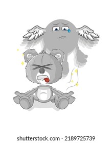 the koala spirit leaves the body mascot. cartoon vector