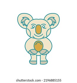 a Koala is standing and smiling logo design simple modern, unique vector template.