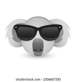 Koala with Sunglasses. Australian Animal Emoji. A Illustration Face 3d Color.