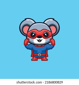Logo de la mascota de dibujos animados Kawaii para el héroe Koala