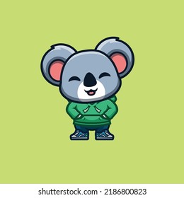 Koala Urban Cute Creative Kawaii Cartoon Mascot Logo