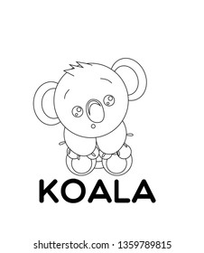 Koala Vector Animal Cartoon Coloring Book Stock Vector (Royalty Free ...