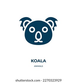 koala vector icon. koala, animal, australian filled icons from flat animals concept. Isolated black glyph icon, vector illustration symbol element for web design and mobile apps