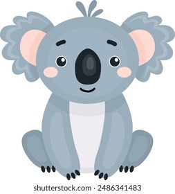 Koala vector illustration, cute Australian animal, baby picture